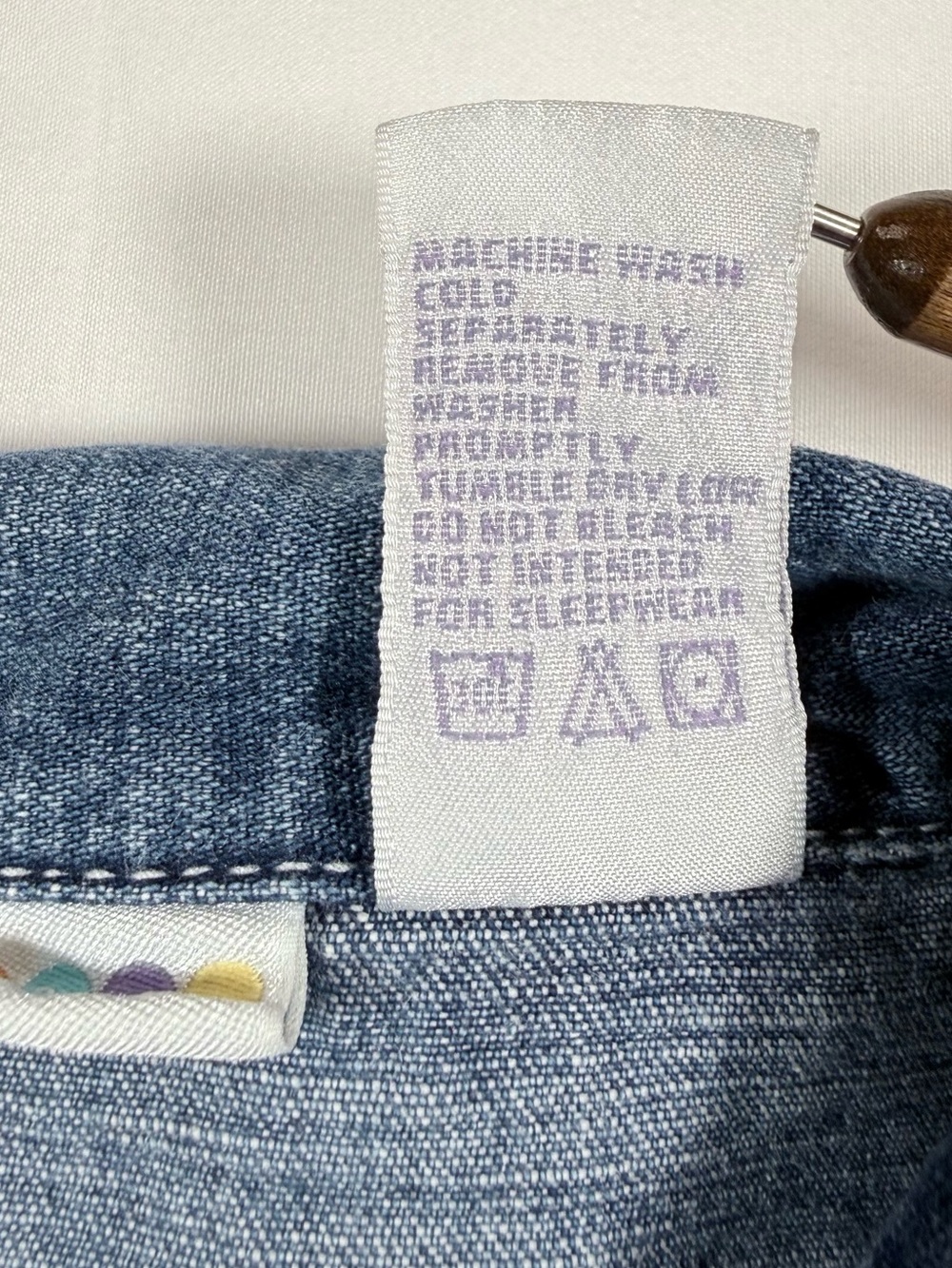 VINTAGE GYMBOREE Girls Forget Me Not Denim Trucker Jacket 3T Y2K Cottagecore 90s - Picture 12 of 12
